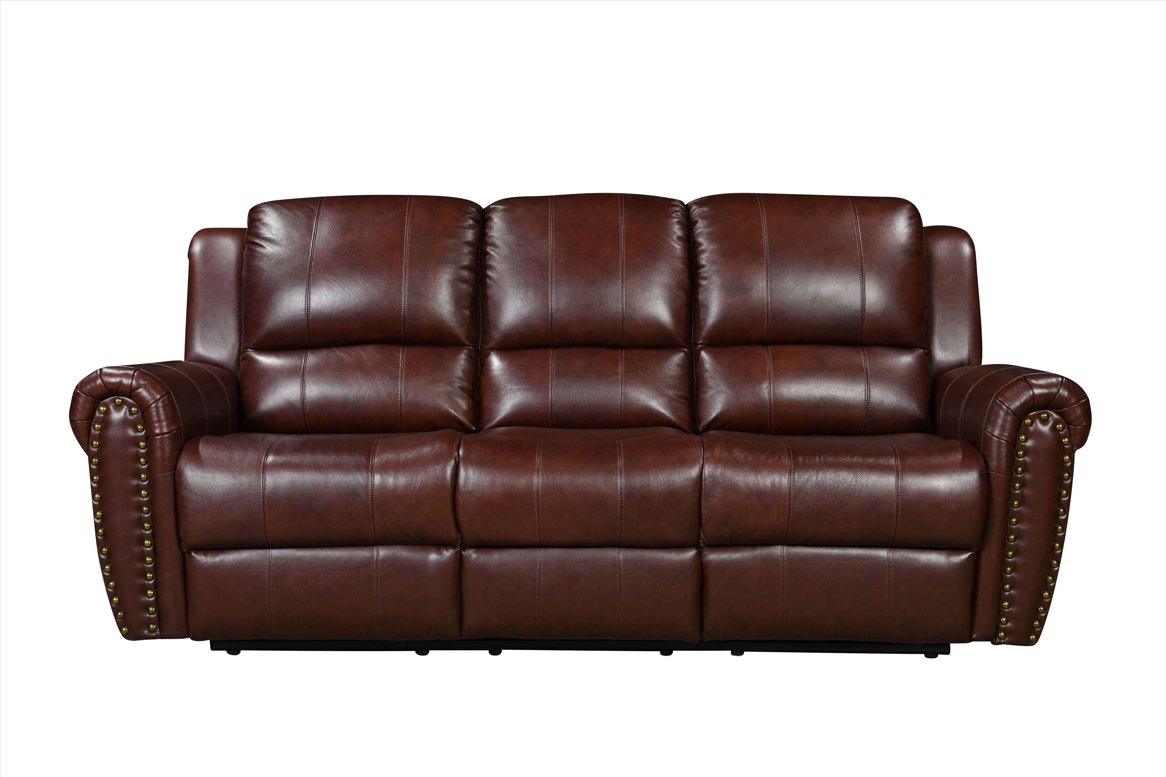 2-Piece Living Room Set: Power Reclining Sofa & Stationary Loveseat - Top Grain Leather