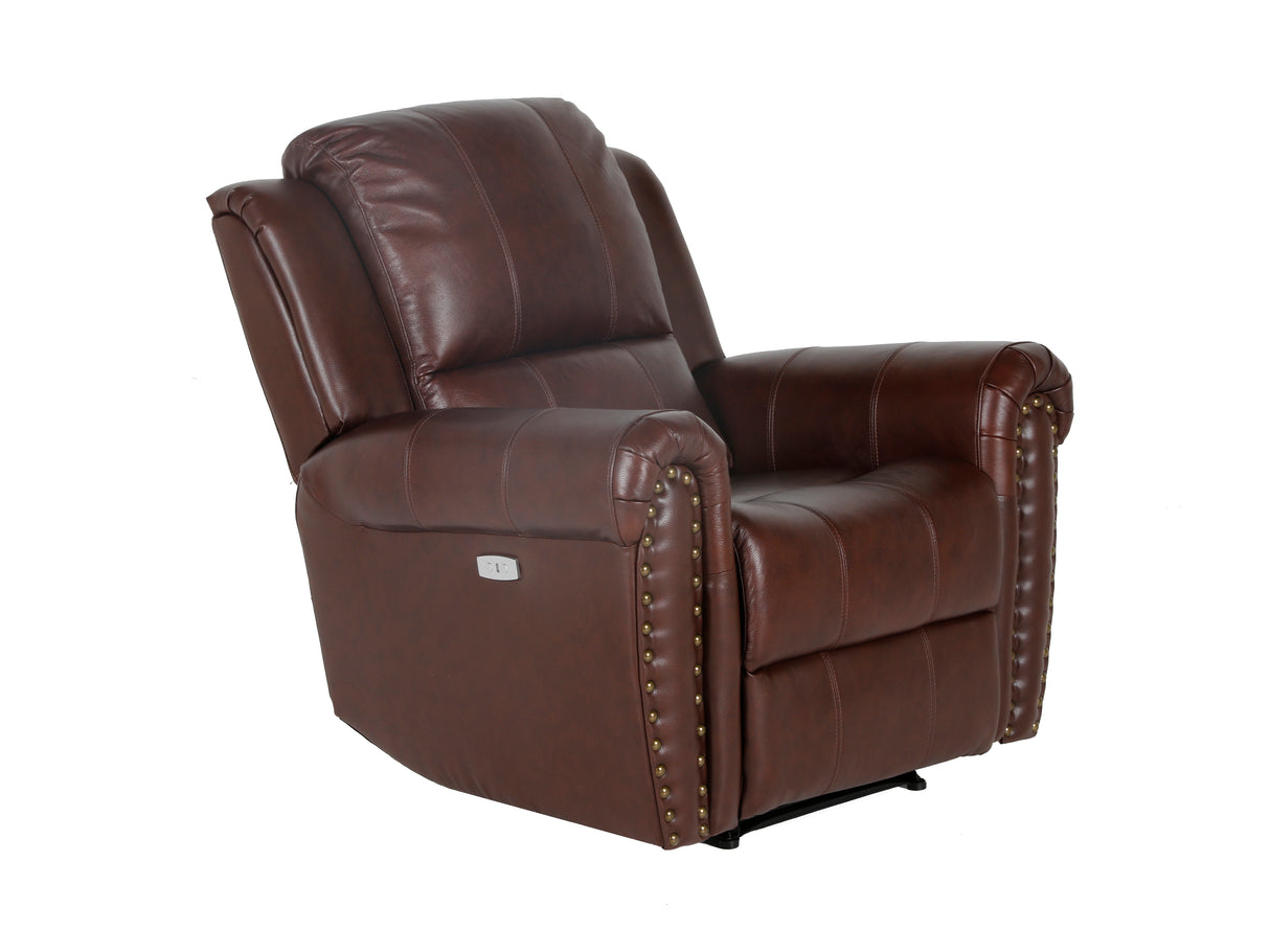 Power Recliner Chair- Top Grain Leather by Sara Collections | Bel Furniture