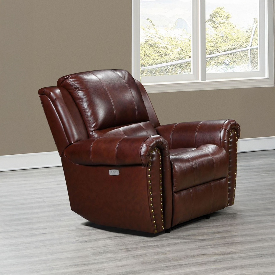 Power Recliner Chair- Top Grain Leather