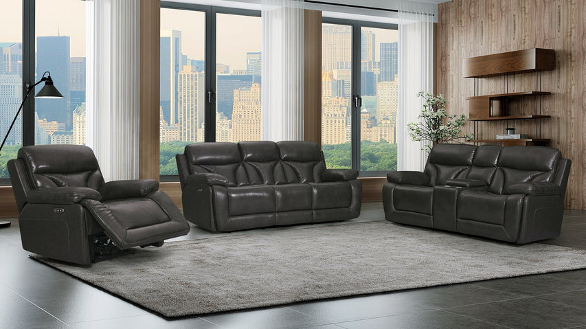 3 Piece Power Reclining Living Room Set - Top Grain Leather