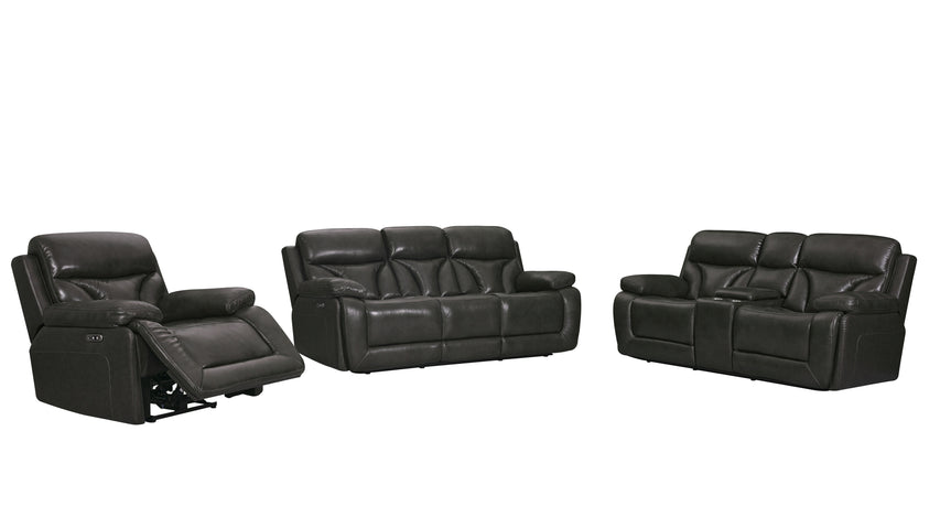 3 Piece Power Reclining Living Room Set - Top Grain Leather