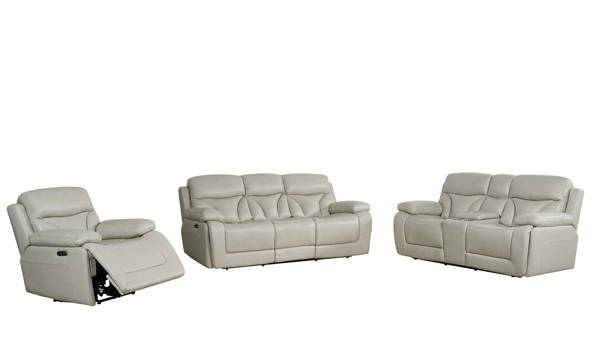 3 Piece Living Room Set: Power Reclining Sofa, Power Reclining Chair, Stationary Loveseat by Sara Collections | Bel Furniture