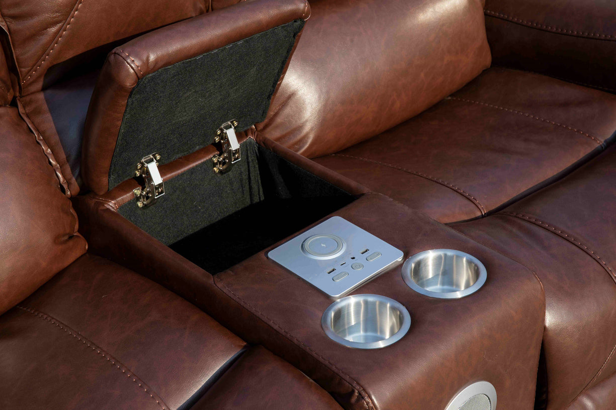 3 Piece Living Room Set: Power Reclining Sofa, Power Reclining Chair, Stationary Loveseat