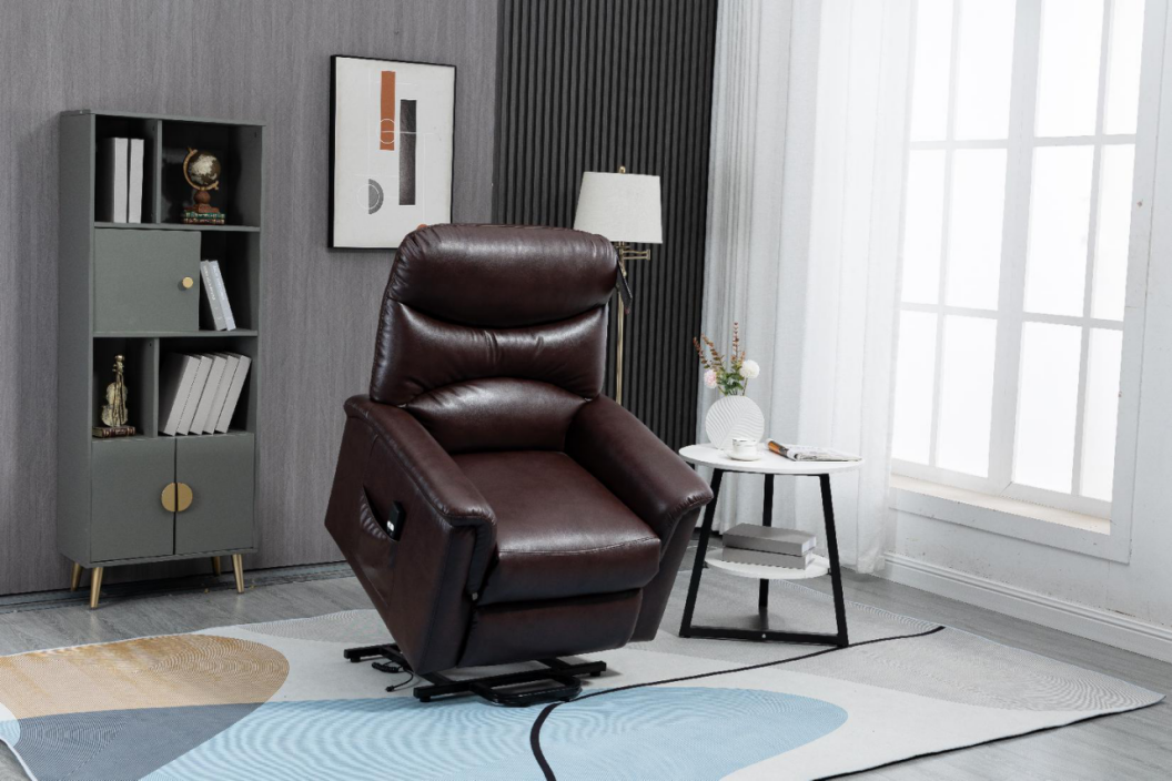 Brown Power Lift Assist Recliner