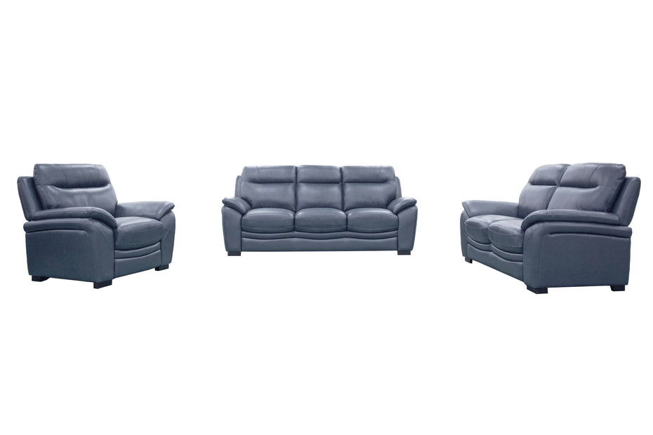 3 Piece Living Room Set in Top-Grain Leather Match PVC