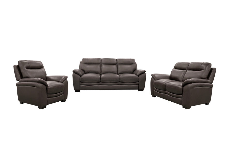 3 Piece Living Room Set in Top-Grain Leather Match PVC