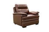 Brown Top Grain Leather 3-Piece Living Room Set with Sofa, Loveseat and Chair