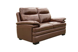 Brown Top Grain Leather 3-Piece Living Room Set with Sofa, Loveseat and Chair