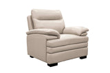 Light Beige Top Grain Leather 3-Piece Living Room Set with Sofa, Loveseat & Chair