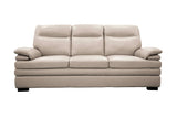 Light Beige Top Grain Leather 3-Piece Living Room Set with Sofa, Loveseat & Chair