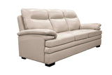 Light Beige Top Grain Leather 3-Piece Living Room Set with Sofa, Loveseat & Chair