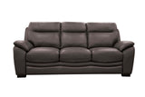 Dark Brown Top Grain Leather 3-Piece Living Room Set with Sofa, Loveseat & Chair