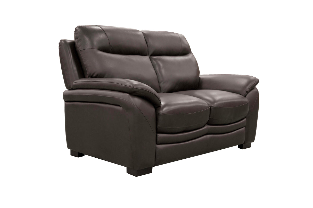 Dark Brown Top Grain Leather 3-Piece Living Room Set with Sofa, Loveseat & Chair