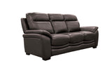 Dark Brown Top Grain Leather 3-Piece Living Room Set with Sofa, Loveseat & Chair