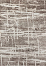 Abstract patterned rug with gray and white colors