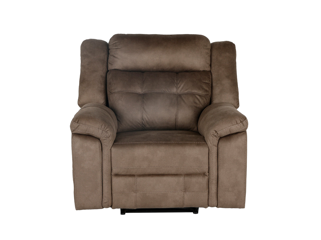 Keily Brown Power Reclining Sofa, Stationary Loveseat & Power Recliner Set with Console