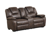 Red Brown 3-Piece Reclining Living Room Set with Console Loveseat