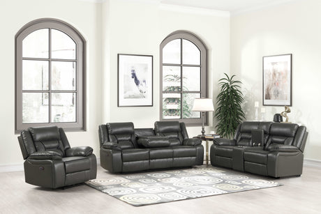 3 Piece Living Room Set: Power Reclining Sofa, Power Reclining Chair, Stationary Loveseat by Sara Collections | Bel Furniture