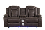 Chocolate Contemporary 3-Piece Power Reclining Living Room Set with Power Headrests, LED Lights & Wireless Charging