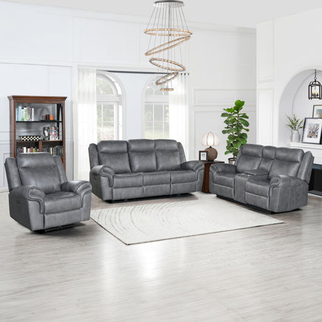 3 Piece Living Room Set: Power Reclining Sofa, Power Reclining Chair, Stationary Loveseat by Sara Collections | Bel Furniture