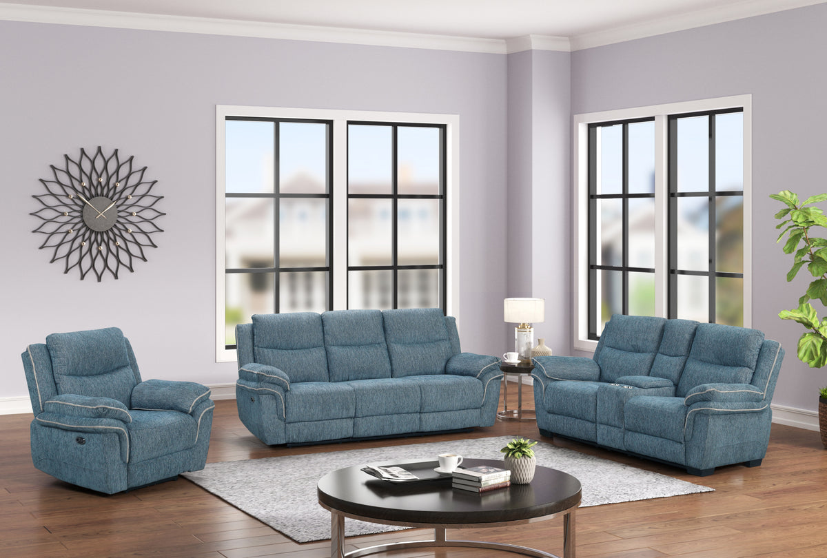 3 Piece Power Reclining Living Room Set by Sara Collections | Bel Furniture