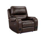 Brown 3 Piece Power Reclining Living Room Set with Sofa, Loveseat & Recliner