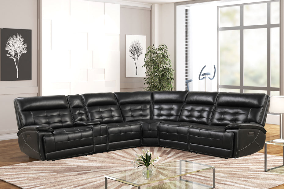 3 Piece Power Reclining Sectional - Top Grain Leather