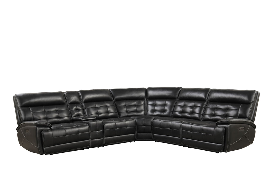 3 Piece Power Reclining Sectional - Top Grain Leather