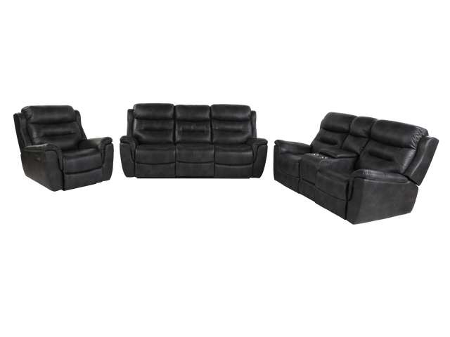 3 Piece Living Room Set: Power Reclining Sofa, Power Reclining Chair, Stationary Loveseat by Sara Collections | Bel Furniture