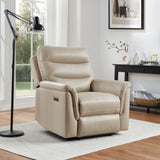 Beige Dual Power Recliner with Power Headrest & Footrest