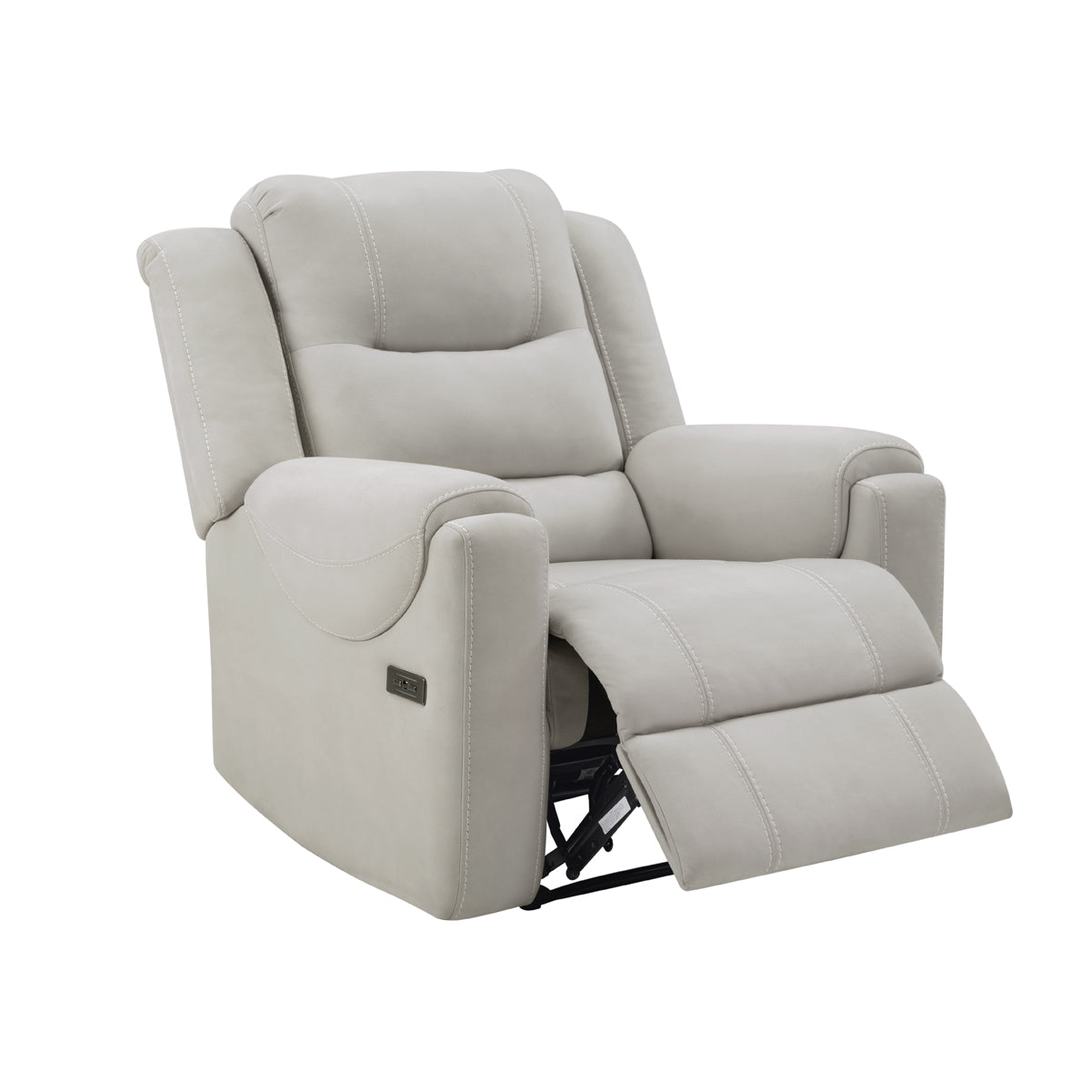 Gray recliner chair on a white background