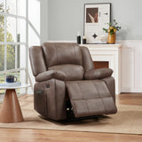 Power Recliner with USB Charging - Brown
