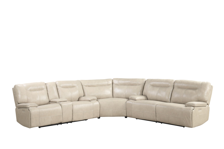 3 Piece Power Reclining Sectional  - Top Grain Leather