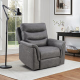Gray Dual Power Recliner with Power Headrest