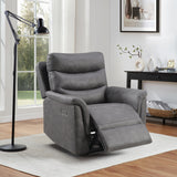Gray Dual Power Recliner with Power Headrest