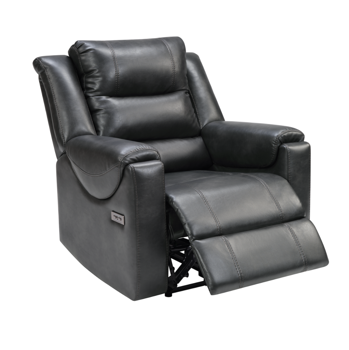 Dark Gray Dual Power Recliner with Power Headrest