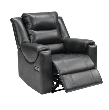 Dark Gray Dual Power Recliner with Power Headrest