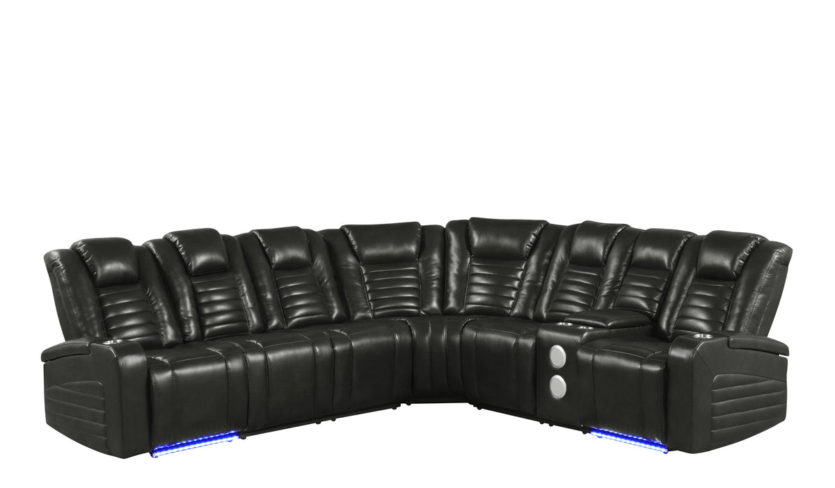3 Piece Power Reclining Sectional by Sara Collections | Bel Furniture