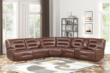 Brown Power Reclining Sectional with Power Headrests, Console & USB