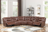 Brown Power Reclining Sectional with Power Headrests, Console & USB