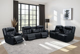 Contemporary 3-Piece Black Power Reclining Living Room Set