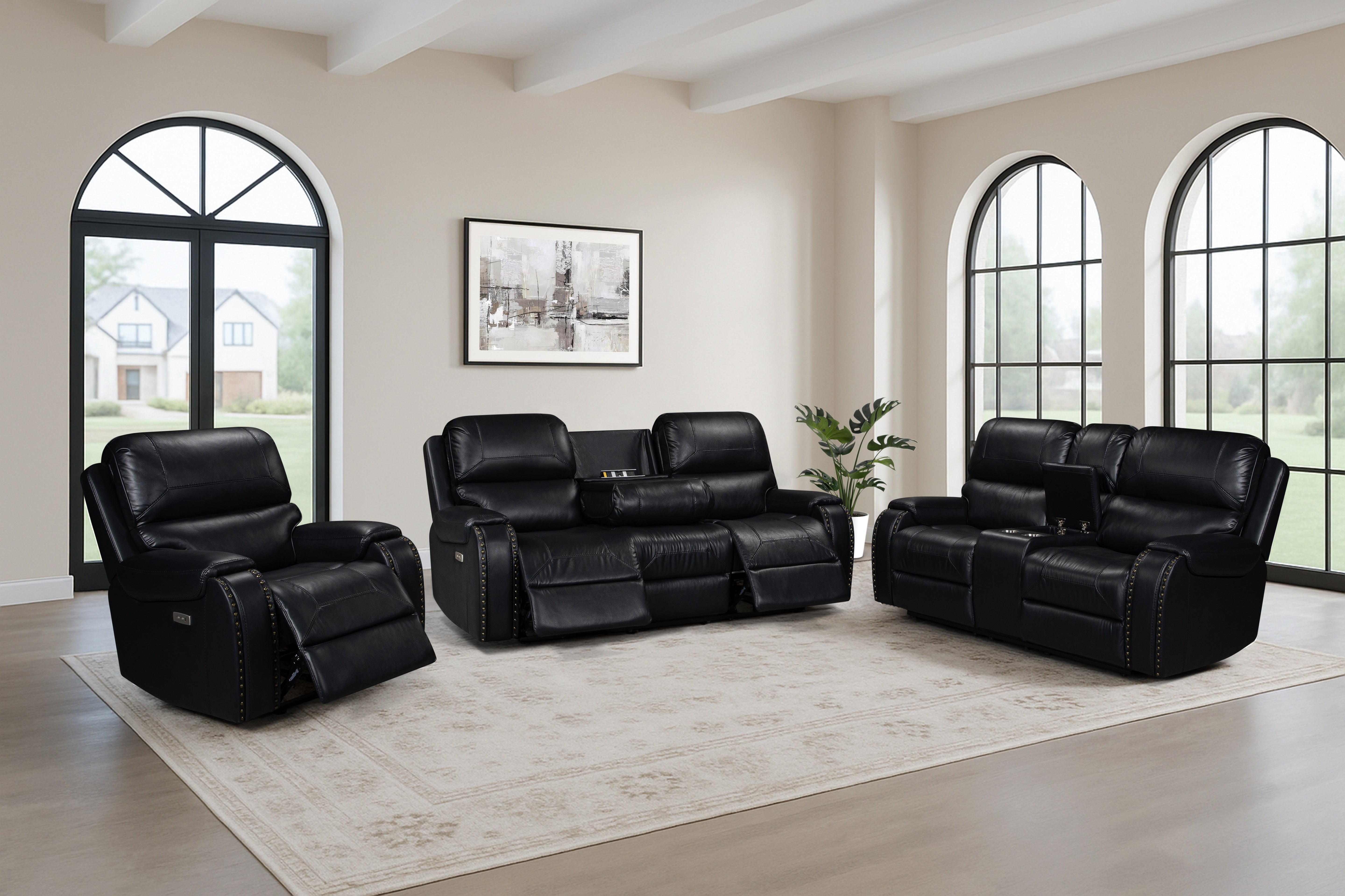 Black Power Reclining Sofa, Loveseat Recliner Set – Bel Furnitur