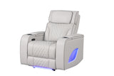 Modern Ice Grey 3-Piece Power Reclining Set w/ Power Headrests, LED Lighting, Wireless Charging, Bluetooth Speakers + USB Ports