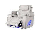 Modern Ice Grey 3-Piece Power Reclining Set w/ Power Headrests, LED Lighting, Wireless Charging, Bluetooth Speakers + USB Ports