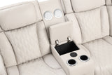 Cream Power Reclining Sectional w/ Massage, LED, Bluetooth Speakers & Wireless Charging