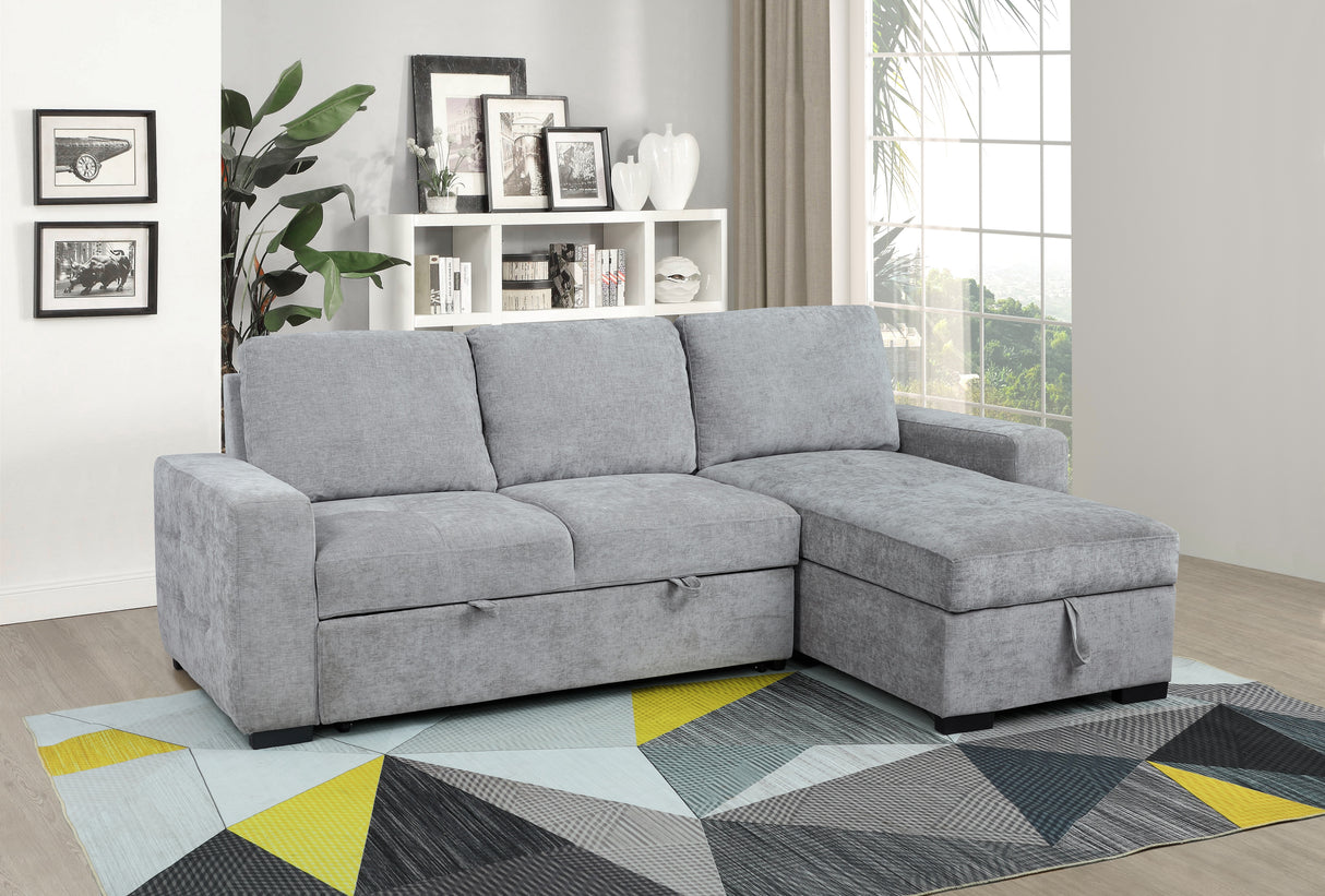 2 Piece Sleeper Sectional with Storage and Built-In Cup holders by Sara Collections | Bel Furniture