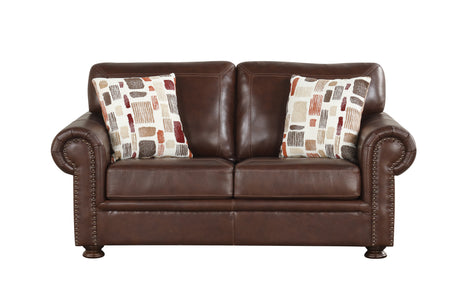 Brown Top-Grain Leather 4-Piece Living Room Set with Sofa, Loveseat, Chair & Ottoman - view 6