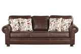 Brown 4 Piece Top Grain Leather Living Room Set