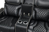 Black Dual Power Reclining 3-Piece Living Room Set with LED, Speakers & Wireless Charging