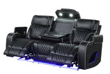 Black Dual Power Reclining 3-Piece Living Room Set with LED, Speakers & Wireless Charging